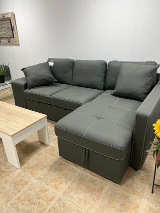 Sofá Cama Chaise Longue con Arcón