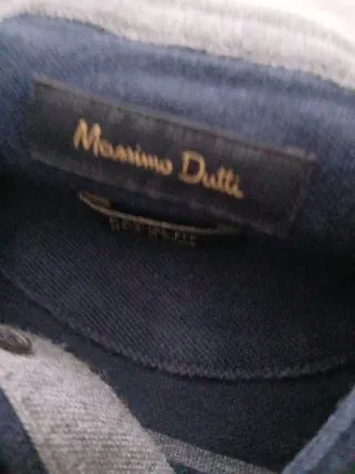 Camiseta Massimo Dutti rayas azul y gris