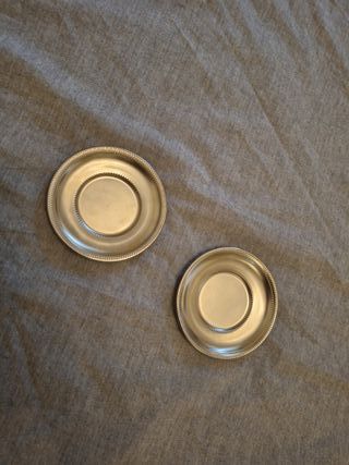 Set 2 Tazzine Caffè con Piattini Argento