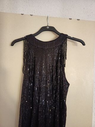 Vestido negro lentejuelas niña