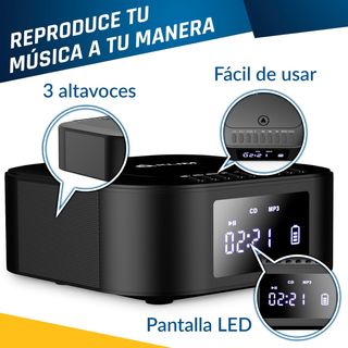NUEVO - KLIM Boombox Reproductor CD Portátil Negro