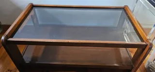 Mesa Centro Madera y Cristal