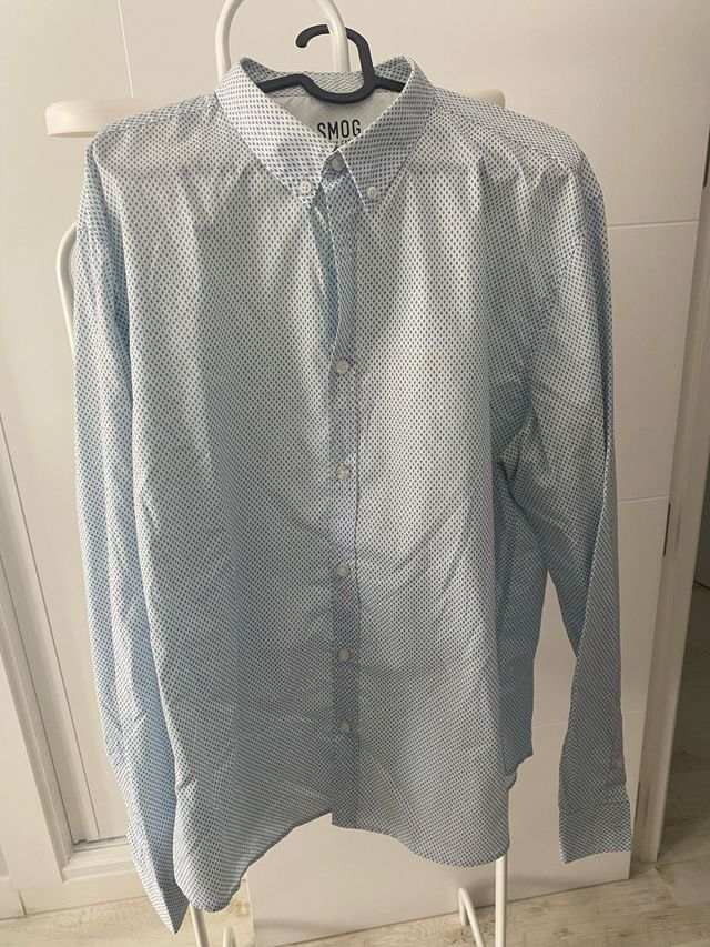 Camisa SMOG azul con microestampado