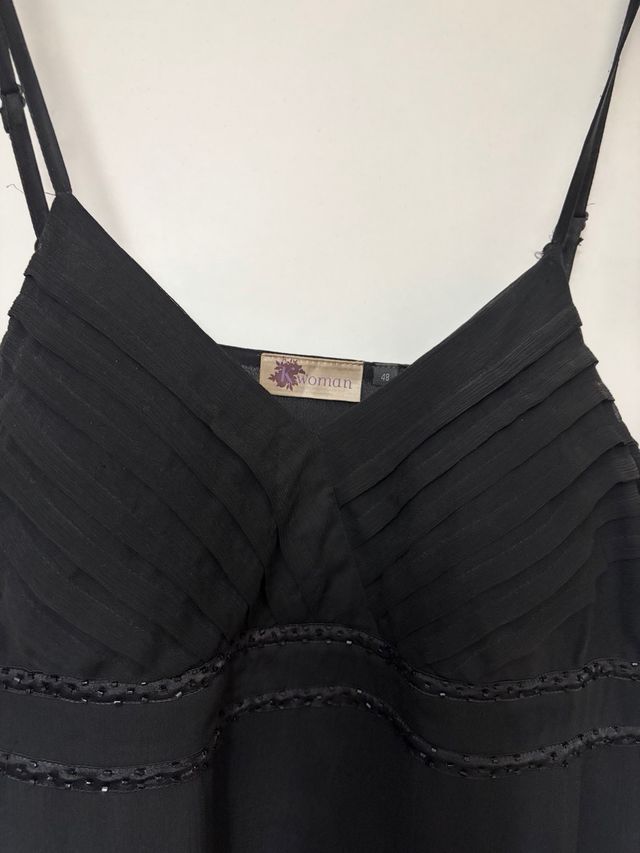 Vestido negro fiesta tirantes