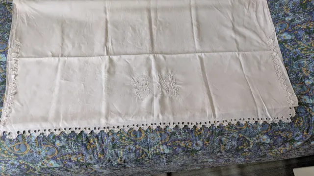 Lenzuolo lettino vintage ricamato