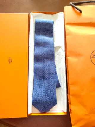 Corbata Hermès Azul
