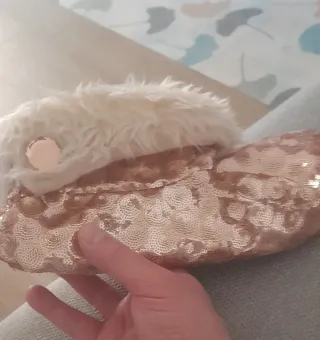 Pantofole Primadonna oro/rosa paillettes