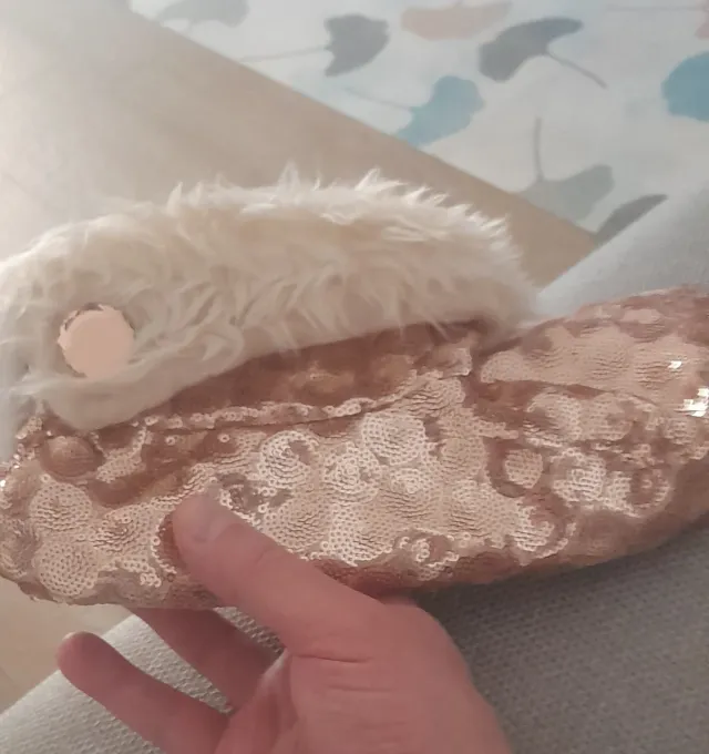 Pantofole Primadonna oro/rosa paillettes