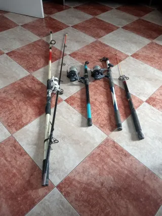4 Cañas de Pescar - Lote Completo
