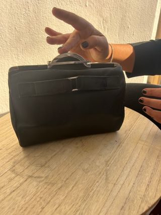 Borsa pelle nera vintage anni '70