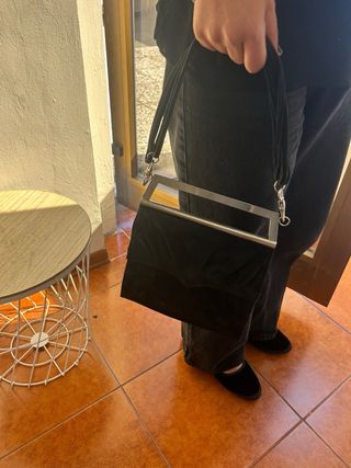 Pochette vintage camoscio nero