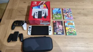 Nintendo Switch OLED bianco + controller Zelda + giochi