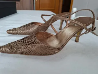 Zapatos de tacón bronce talla 39