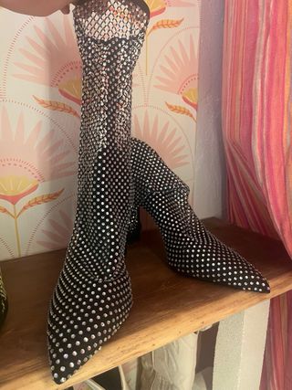 Botas brillantes red semitransparente