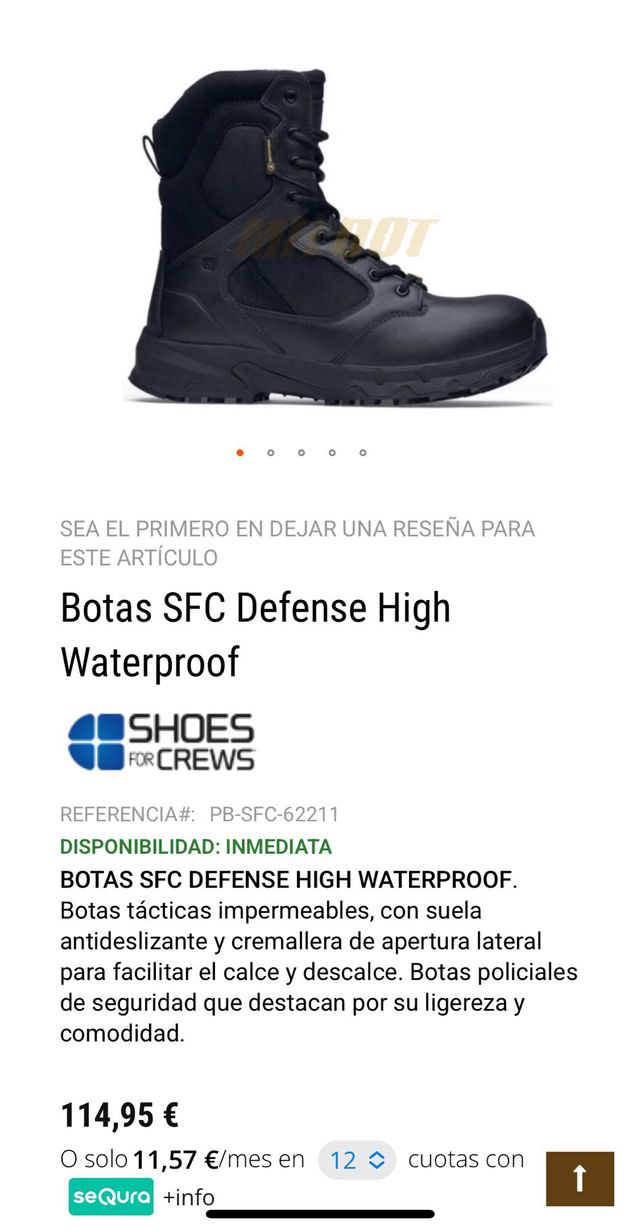 Botas SFC PRO Defense High Waterproof. Talla 43
