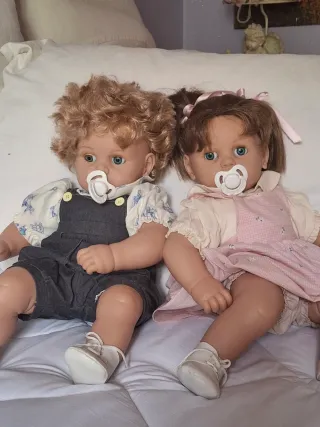 Coppia Bambole Piangenti Made in Spain H.55cm