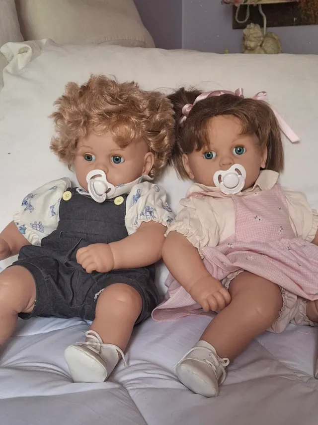 Coppia Bambole Piangenti Made in Spain H.55cm