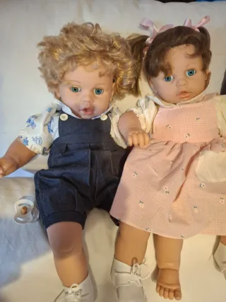 Coppia Bambole Piangenti Made in Spain H.55cm