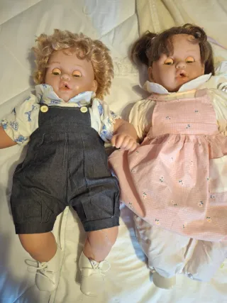 Coppia Bambole Piangenti Made in Spain H.55cm