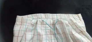 Pijama beige oso y cuadros