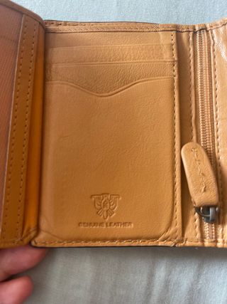 Cartera Billetero Monedero Caramelo Cuero Marrón