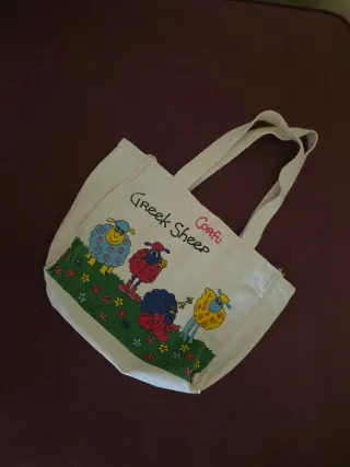 Borsa tote in lino cotone Greek Sheep Corfu