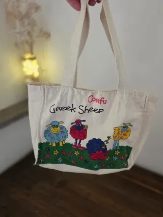 Borsa tote in lino cotone Greek Sheep Corfu