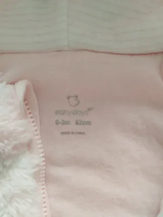 REGALO Mono Pijama peluche rosa 0-3 meses