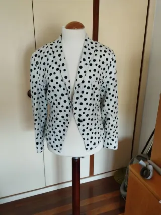 Chaqueta Esmoki Lunares Blanco y azul