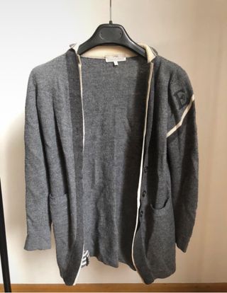 Cardigan Etiqueta Negra Grigio Bianco