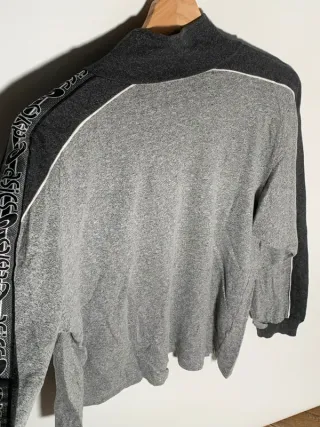 Sudadera Asics vintage, Chaqueta retro Y2K gris