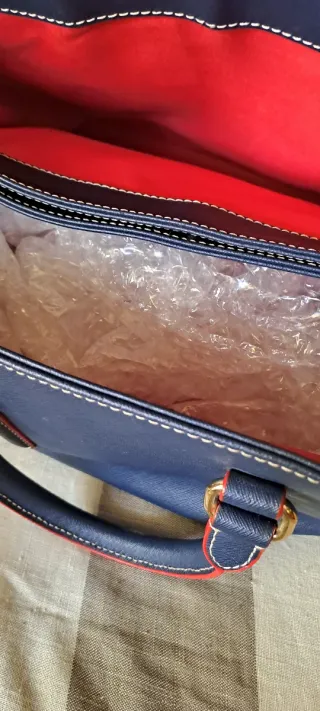 Bolso Purificación García Azul y Rojo