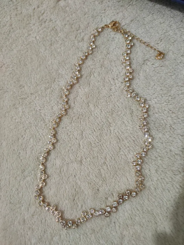 Conjunto Swarovski - Collar y Anillo Dorado