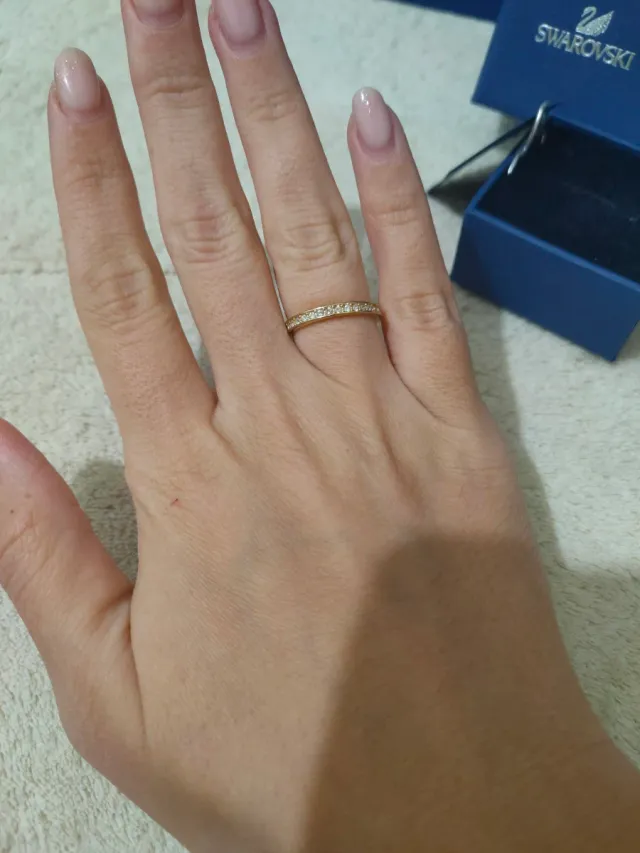 Conjunto Swarovski - Collar y Anillo Dorado