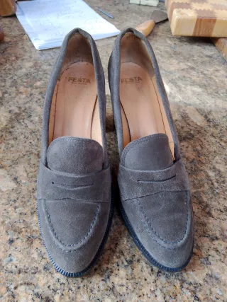 Scarpe Festa grigie scamosciate indossate solo 2 v