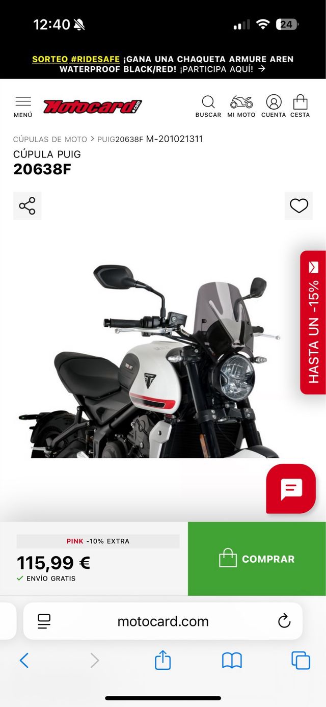 Pantalla Puig Tintada Triumph Trident 660