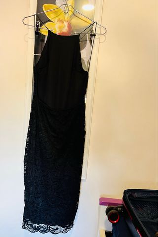 Vestido negro encaje fiesta talla S