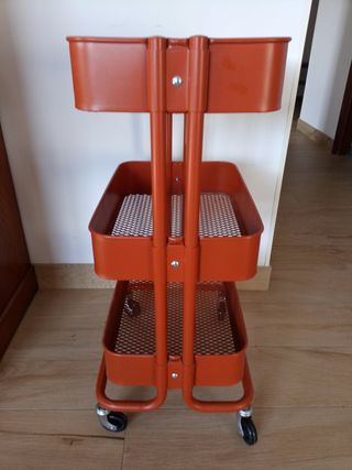Carro de cocina naranja 3 estantes