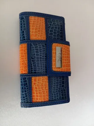 Cartera V&L Azul y Naranja