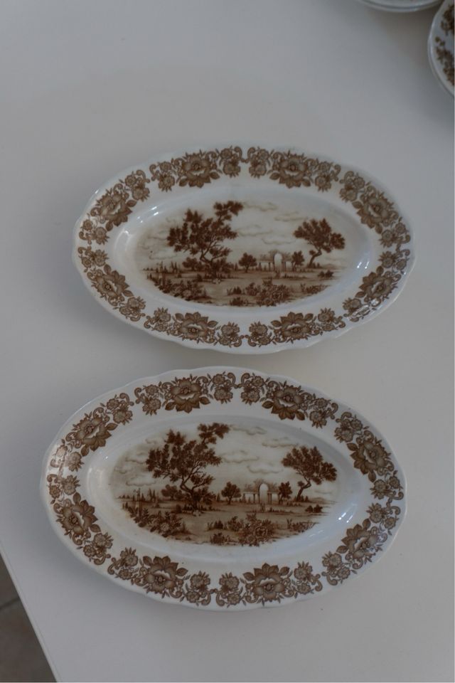 2 Bandejas Vintage Pontesa Porcelana