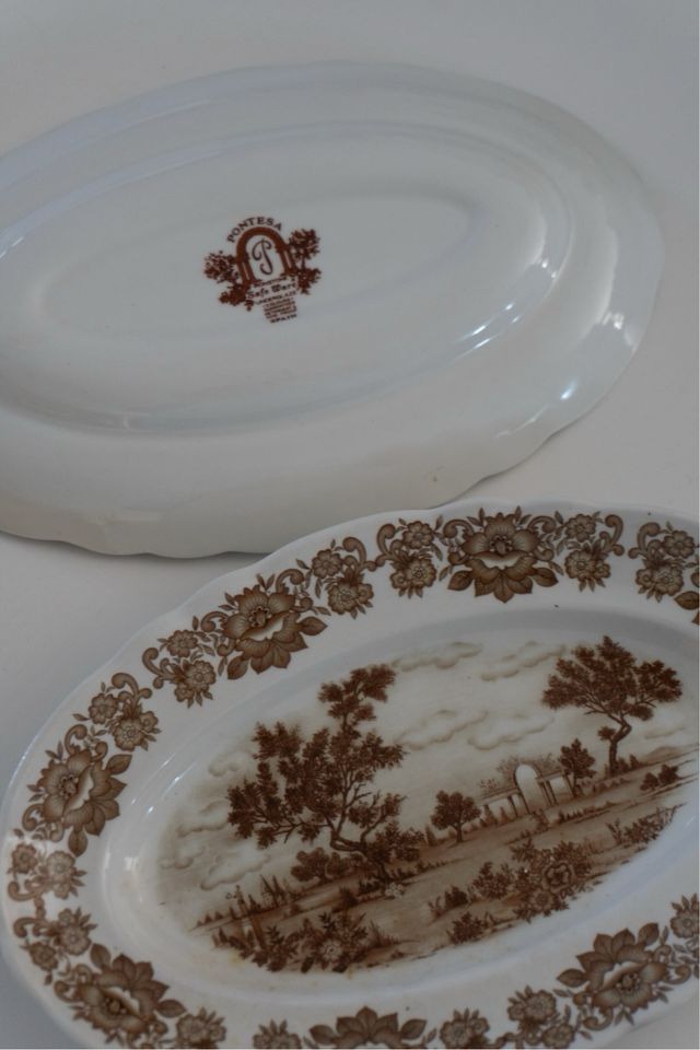 2 Bandejas Vintage Pontesa Porcelana