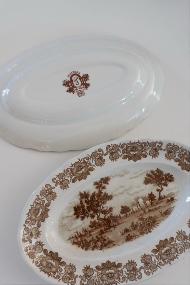 2 Bandejas Vintage Pontesa Porcelana