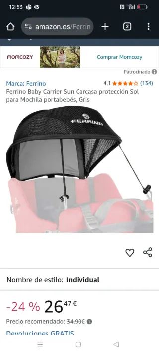 Mochila Portabebés Ferrino Wombat 