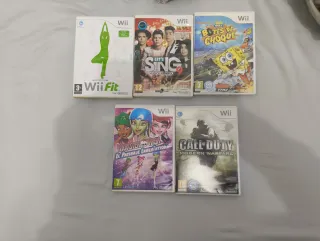 Lote 5 Juegos Wii: Call of Duty, Spongebob, Wii Fi