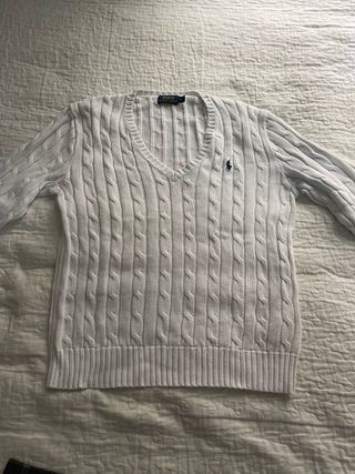 Jersey Polo Ralph Lauren V-Neck Cable Knit M