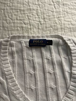 Jersey Polo Ralph Lauren V-Neck Cable Knit M