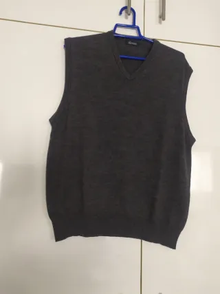 Chaleco punto hombre talla 50 gris oscuro