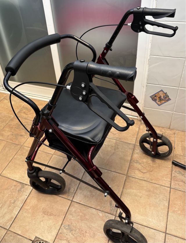 Andador con asiento y ruedas