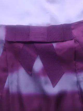 Conjunto Top Rosa y Falda Burdeos