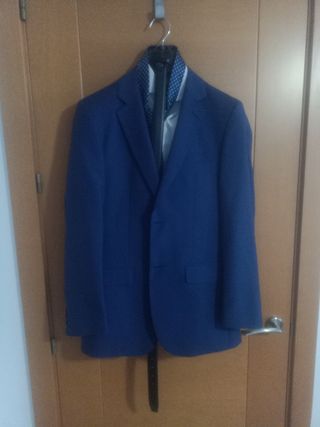 Traje de chaqueta azul hombre